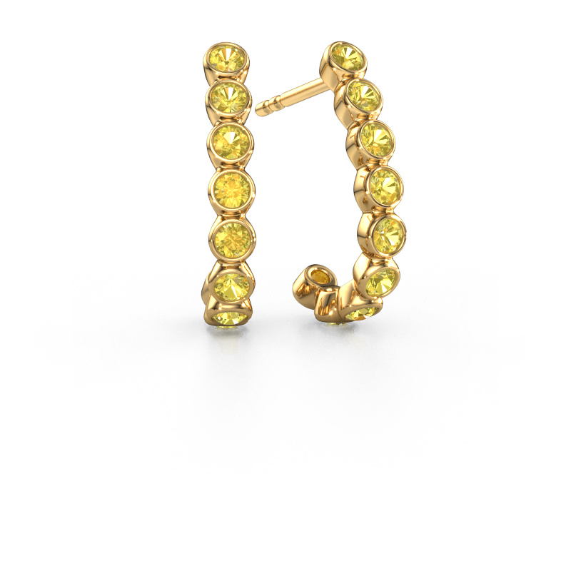 Image de Clous d'oreilles Nova 585 or jaune Saphir jaune 2.2 mm