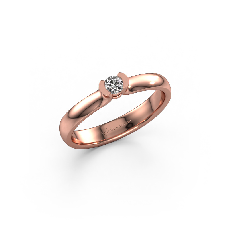 Image of Ring Ophelia 585 rose gold Diamond 0.10 crt