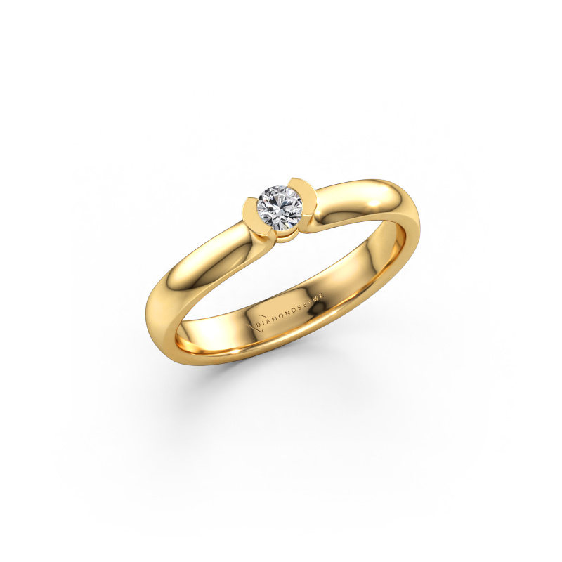 Bild av Ring Ophelia 585 gult guld Diamant 0.10 crt