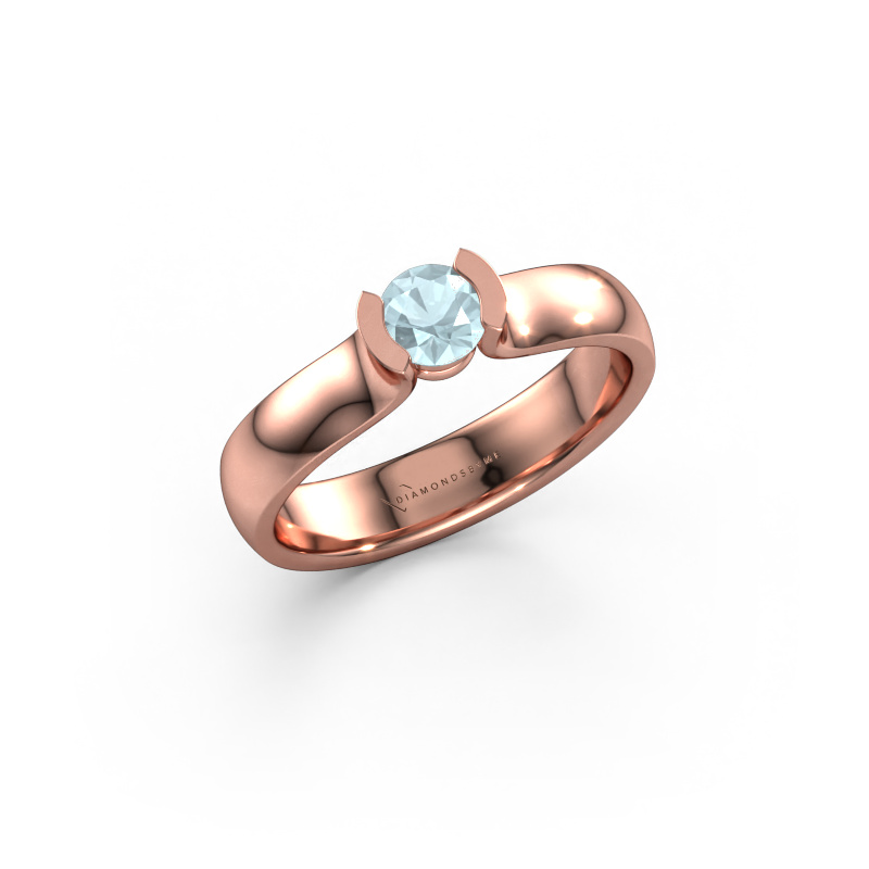Image of Ring Ophelia 585 rose gold Aquamarine 4.2 mm