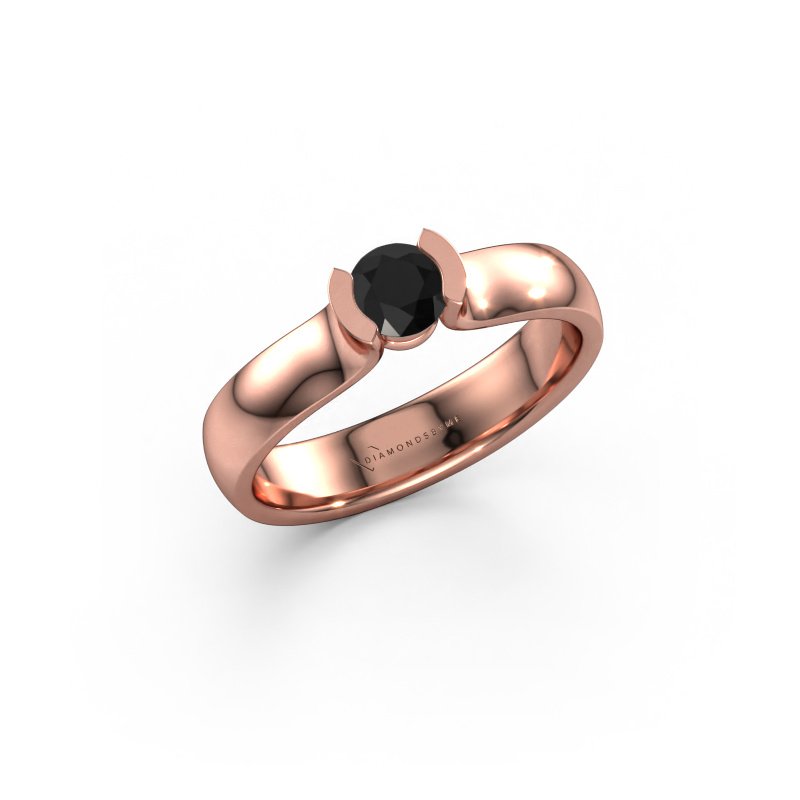 Bild von Ring Ophelia 585 Roségold Schwarz Diamant 0.36 crt