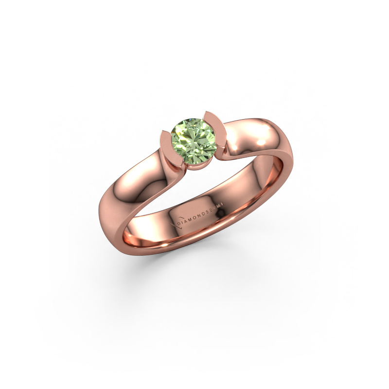 Afbeelding van Ring Ophelia 585 rosé goud Groene lab grown diamant 4.2 mm