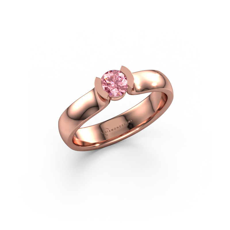 Afbeelding van Ring Ophelia 585 Rosé goud Roze lab grown diamant 4.2 mm
