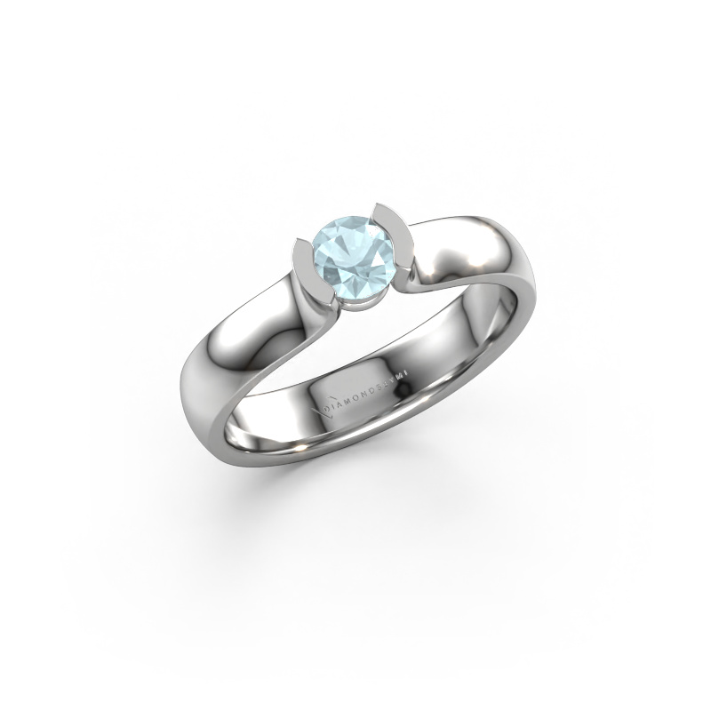 Image of Ring Ophelia 585 white gold Aquamarine 4.2 mm