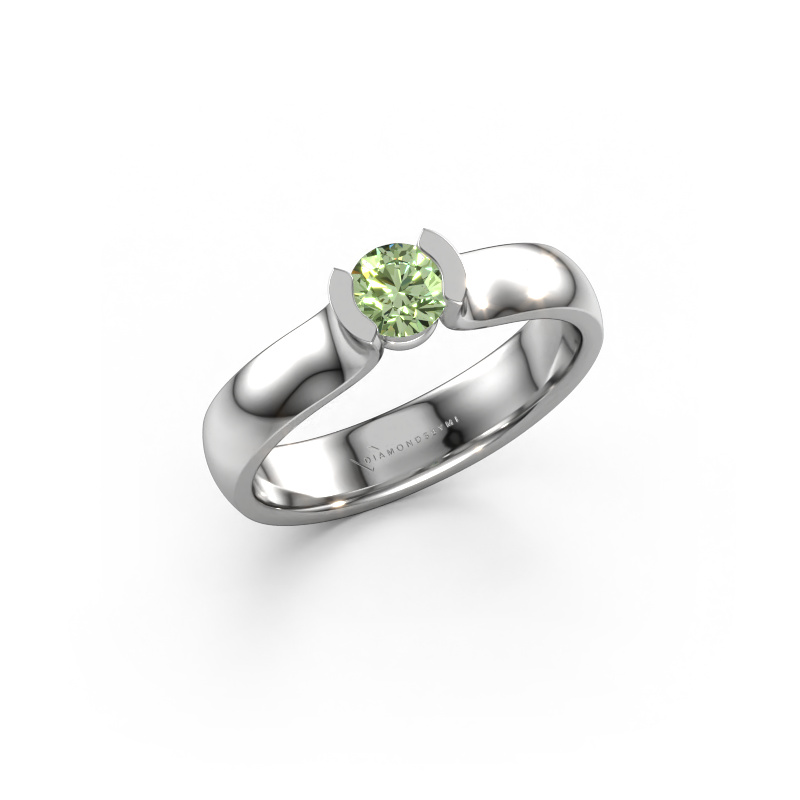 Image of Ring Ophelia 950 platinum Green lab grown diamond 4.2 mm