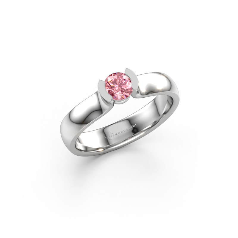 Immagine di Anello Ophelia 585 oro bianco Diamante lab grown rosa 4.2 mm