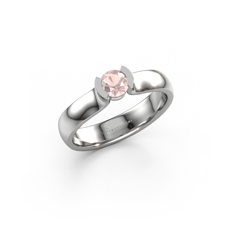 Image of Ring Ophelia 585 white gold Morganite champagne 4.2 mm