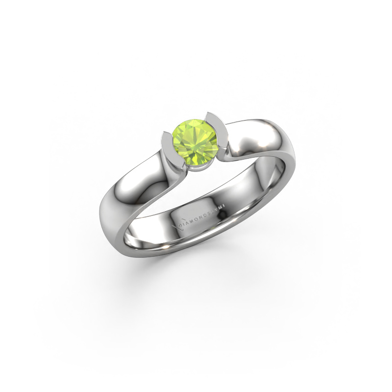 Image of Ring Ophelia 950 platinum Peridot 4.2 mm