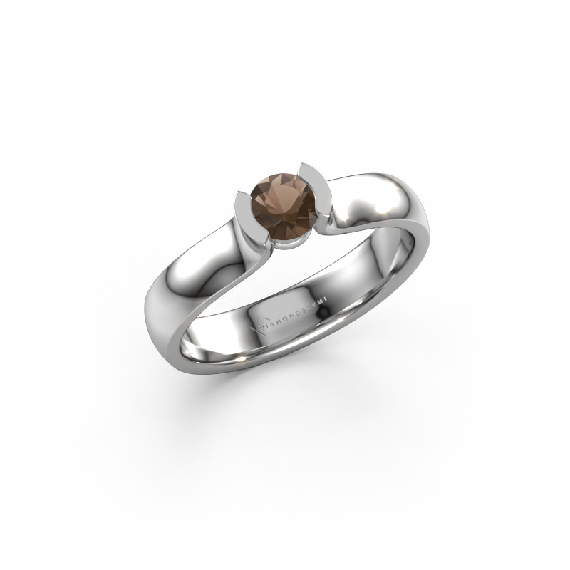 Image of Ring Ophelia 950 platinum Smokey quartz 4.2 mm