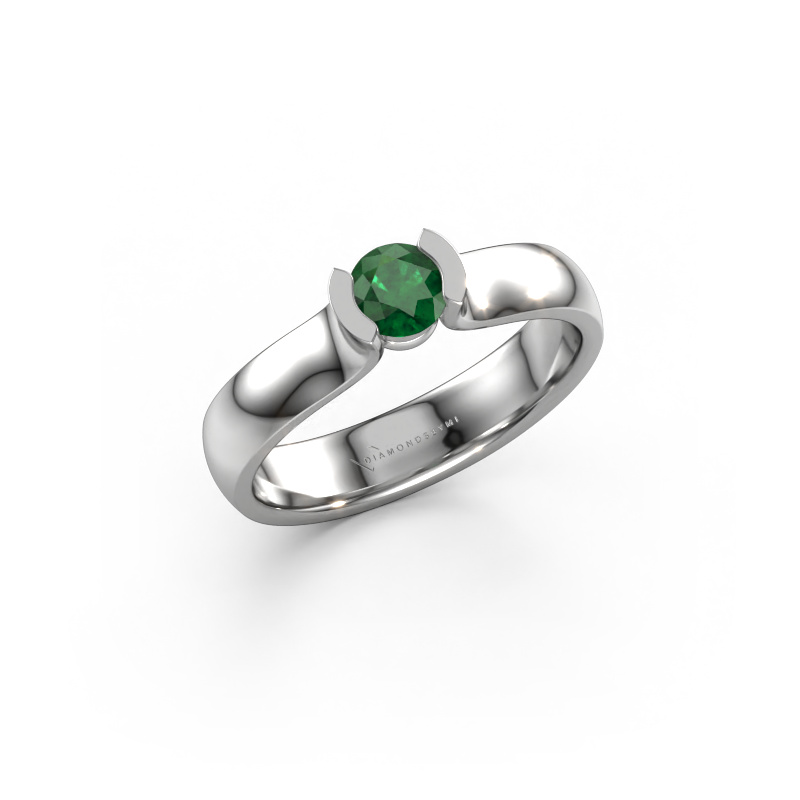 Image of Ring Ophelia 585 white gold Emerald 4.2 mm
