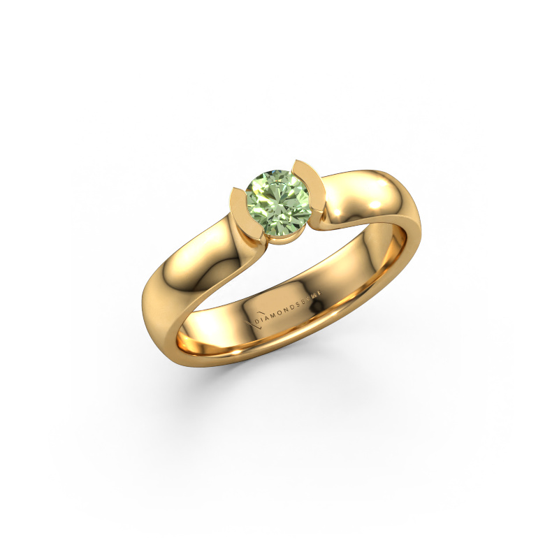 Image of Ring Ophelia 585 gold Green lab grown diamond 4.2 mm