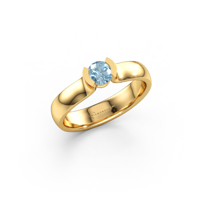 Immagine di Anello Ophelia 585 oro Diamante lab grown blu 4.2 mm