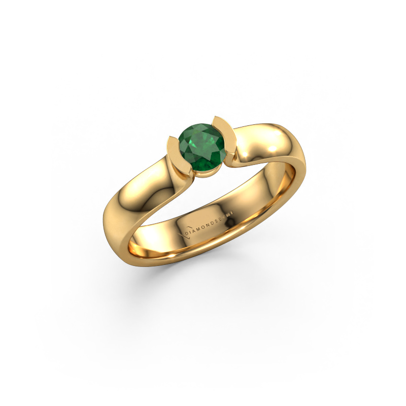 Image of Ring Ophelia 585 gold Emerald 4.2 mm