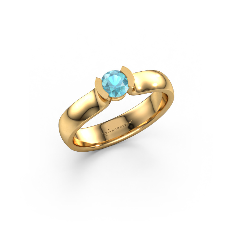 Image of Ring Ophelia 585 gold Blue topaz 4.2 mm