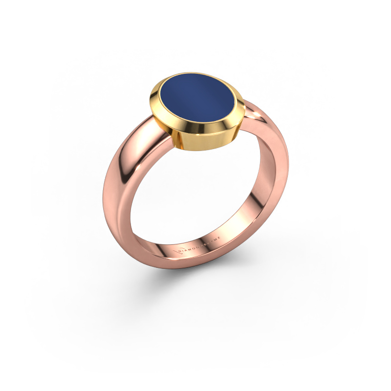 Bild von Pinky Ring Oscar 1 585 Roségold Lapislazuli 10x8 mm