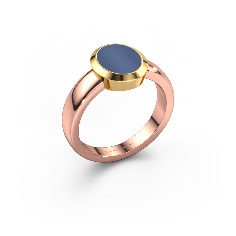 Image of Pinky ring Oscar 1 585 rose gold Blue sardonyx 10x8 mm