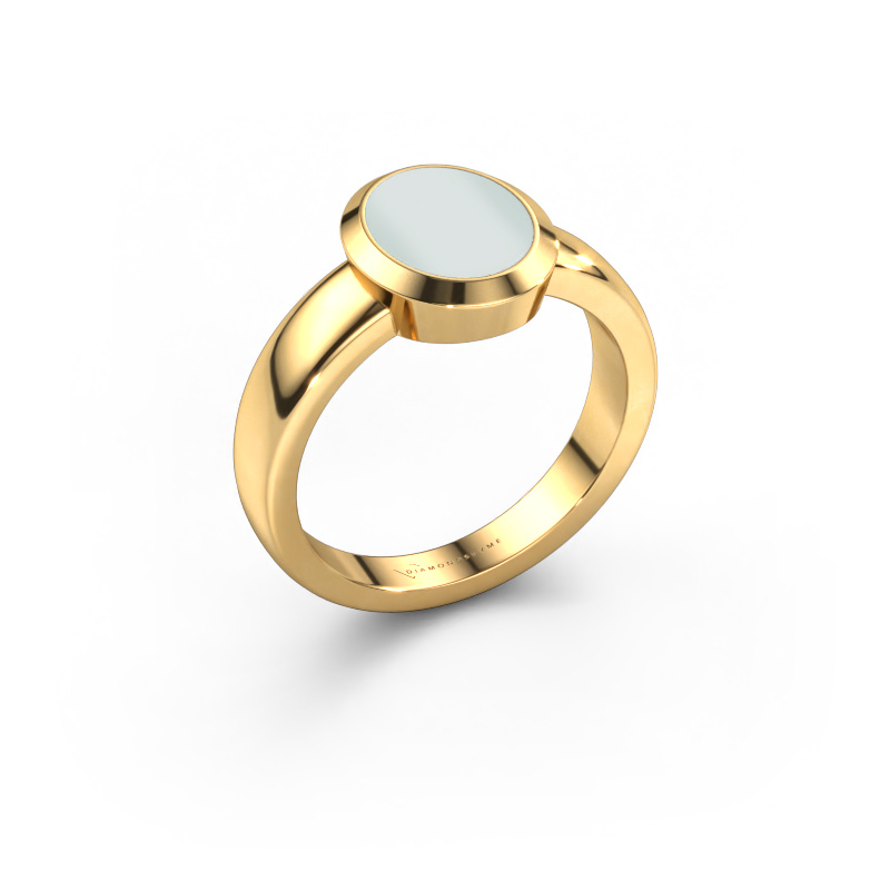 Image of Pinky ring Oscar 1 585 gold Green sardonyx 10x8 mm