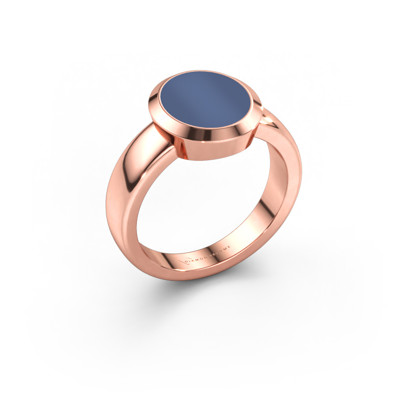 Immagine di Anello chevalier Oscar 2 585 oro rosa Sardonica blu 11x9 mm