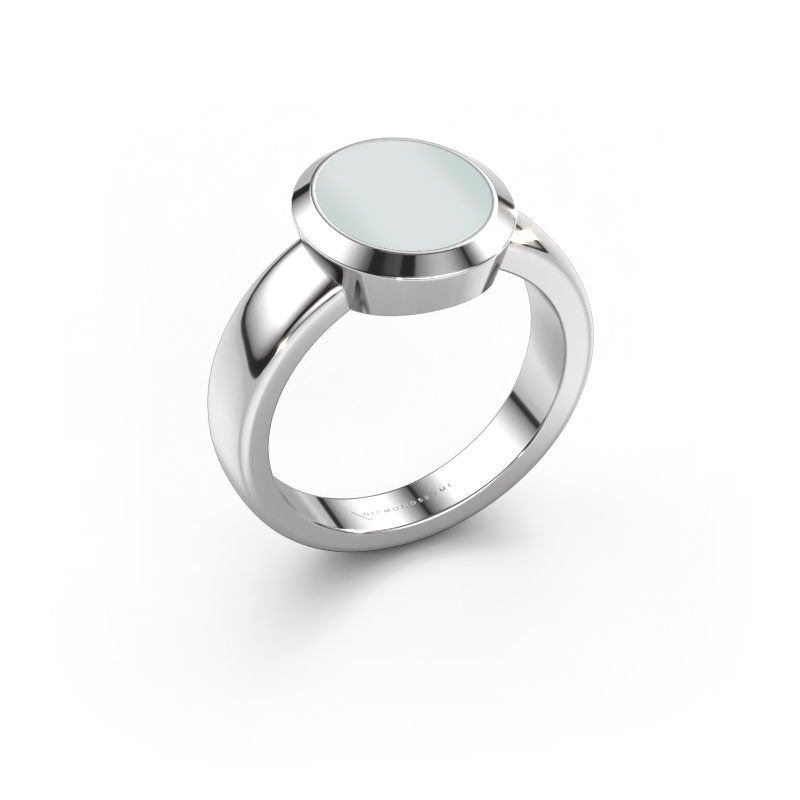 Image of Signet ring Oscar 2 950 platinum Green sardonyx 11x9 mm