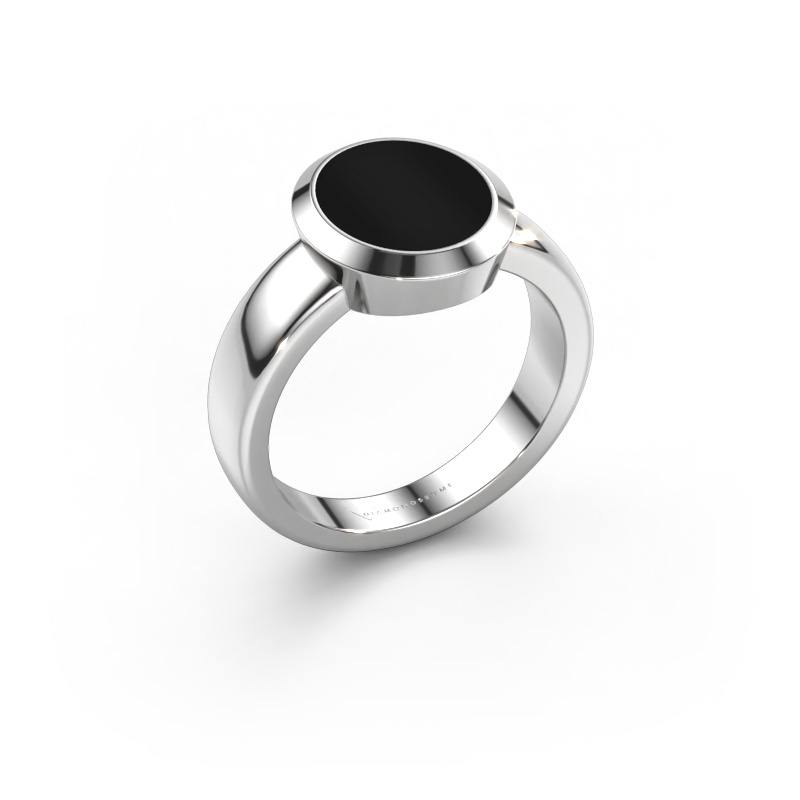 Image of Signet ring Oscar 2 950 platinum Onyx 11x9 mm