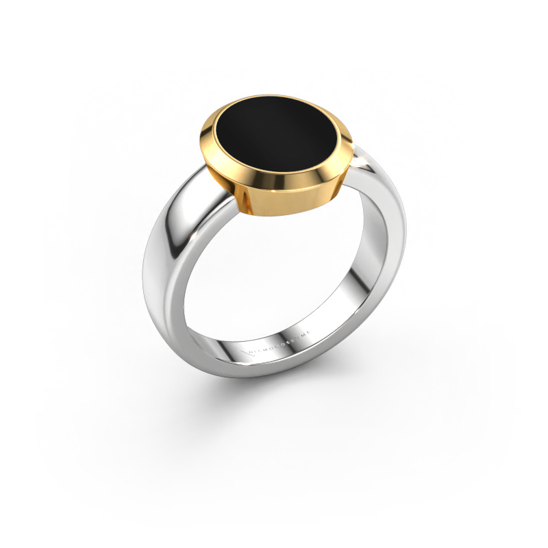 Image of Signet ring Oscar 2 585 white gold Onyx 11x9 mm