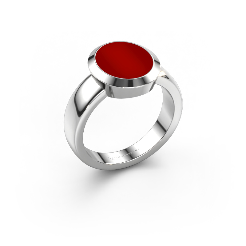 Image of Signet ring Oscar 3 950 platinum Carnelian 12x10 mm