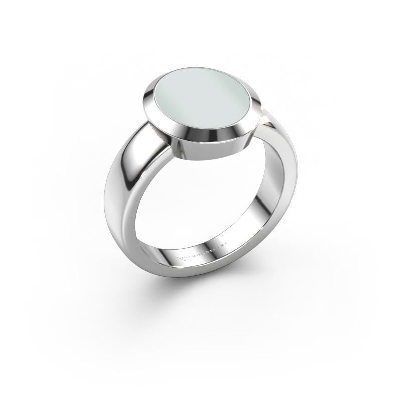 Image de Chevalière Oscar 3 950 platine Nicolo verte 12x10 mm