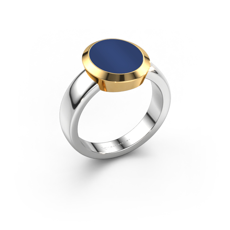 Image of Signet ring Oscar 3 585 white gold Lapis 12x10 mm