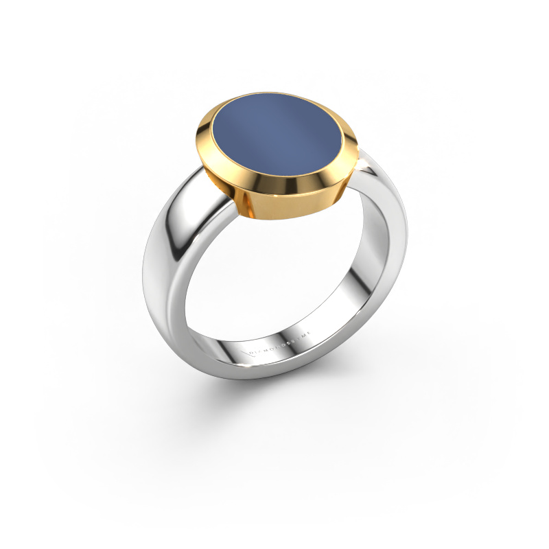 Image of Signet ring Oscar 3 585 white gold Blue sardonyx 12x10 mm