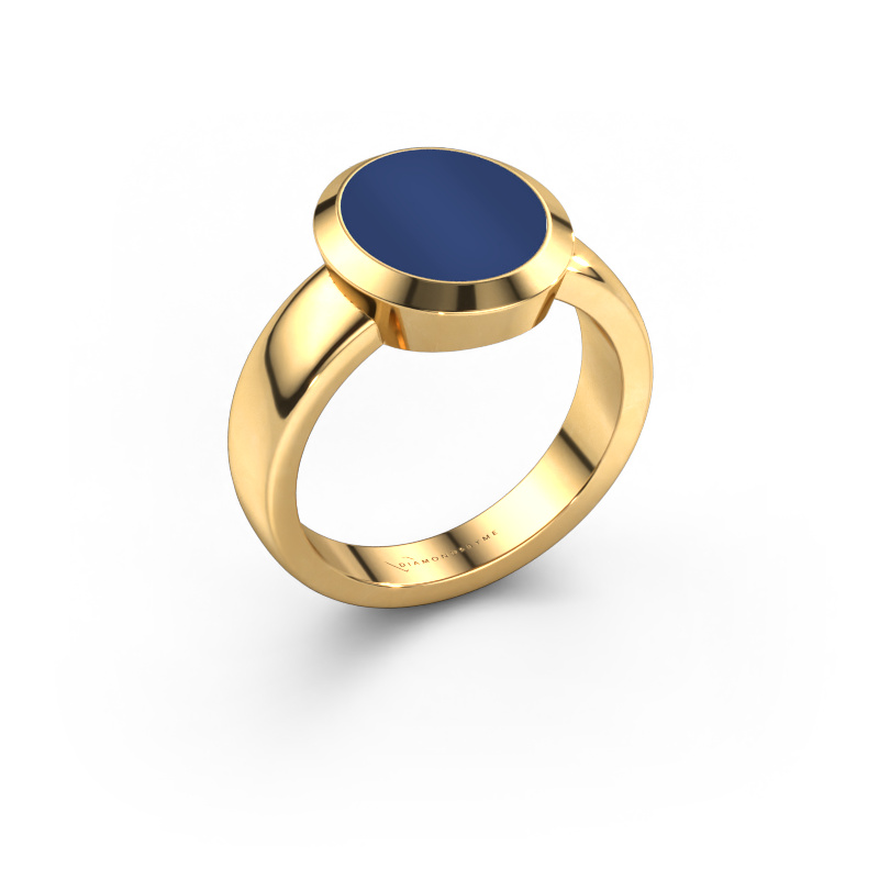 Image of Signet ring Oscar 3 585 gold Lapis 12x10 mm