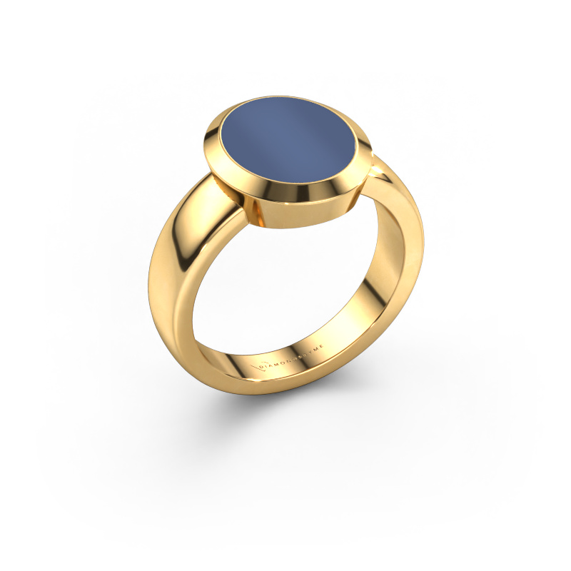 Bild von Siegelring Oscar 3 585 Gold Blau Lagenstein 12x10 mm