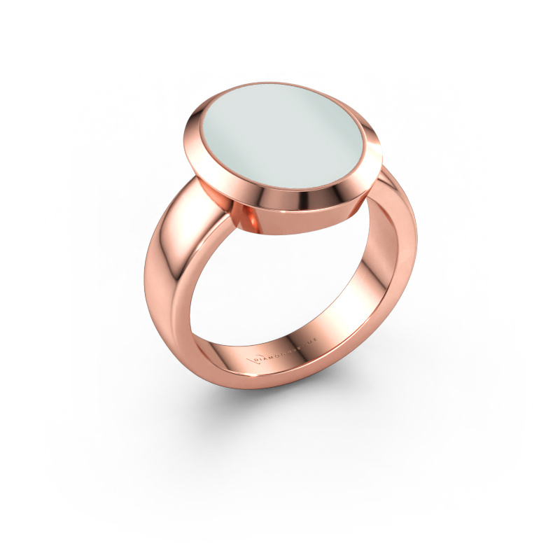 Immagine di Anello chevalier Oscar 4 585 oro rosa Sardonica verde 15x12 mm