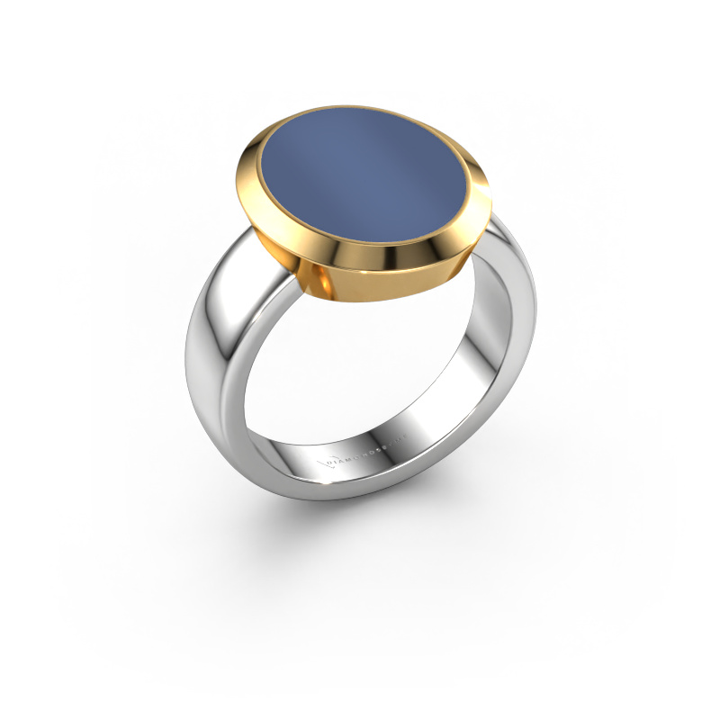 Bild von Siegelring Oscar 4 585 Weißgold Blau Lagenstein 15x12 mm