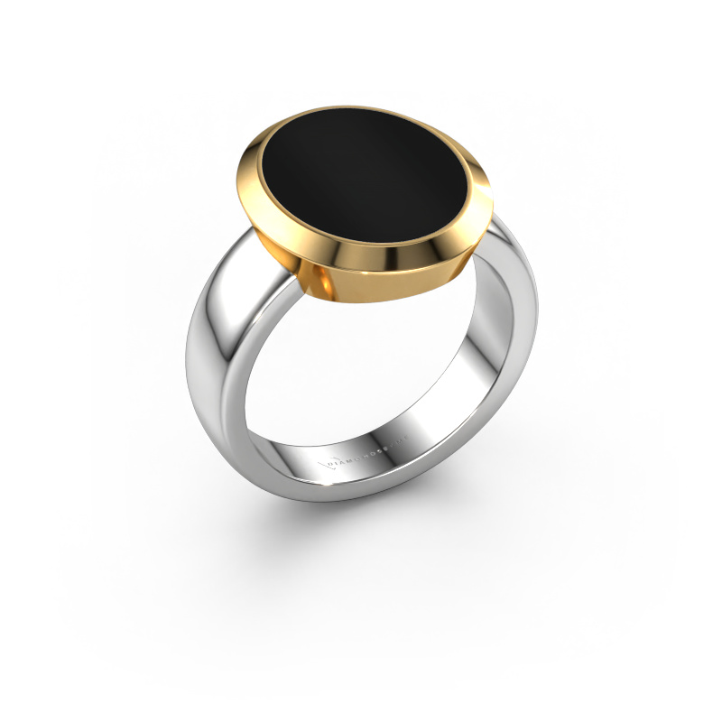 Image of Signet ring Oscar 4 585 white gold Onyx 15x12 mm