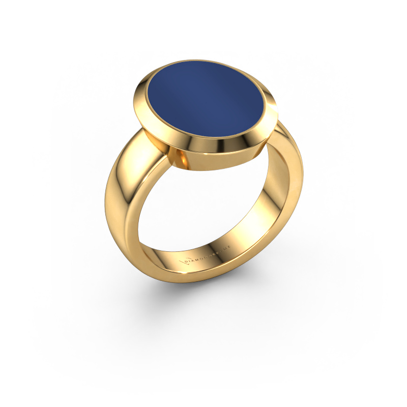 Image de Chevalière Oscar 4 585 or jaune Lapis lazuli 15x12 mm