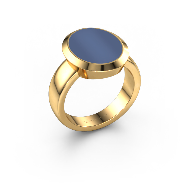 Bild von Siegelring Oscar 4 585 Gold Blau Lagenstein 15x12 mm