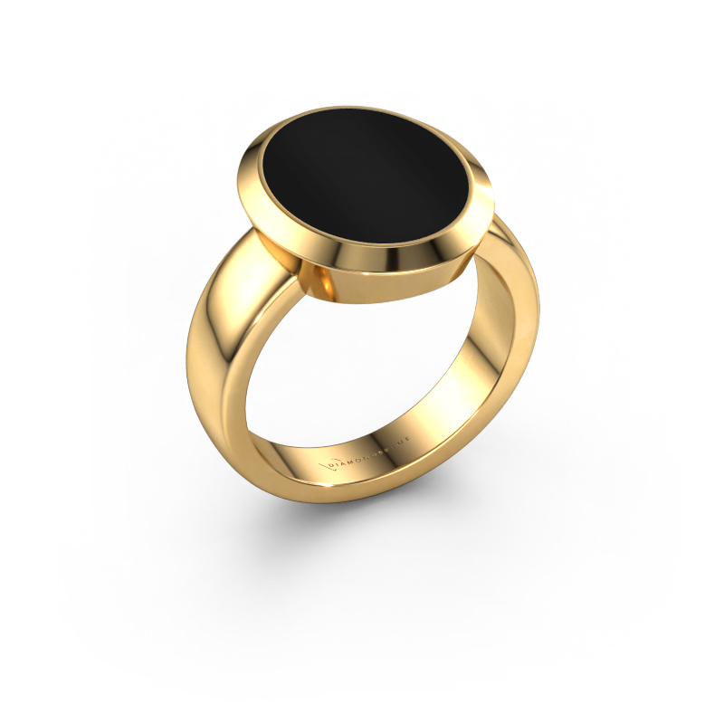 Image of Signet ring Oscar 4 585 gold Onyx 15x12 mm
