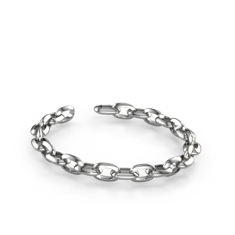 Image of Bracelet Oval link 1 10.0 Solid - 585 white gold