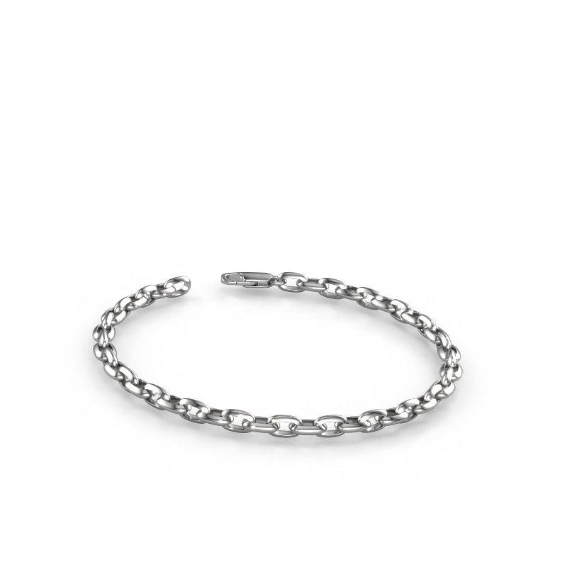 Afbeelding van Armband Oval link 1 5.0 Massief - 585 witgoud