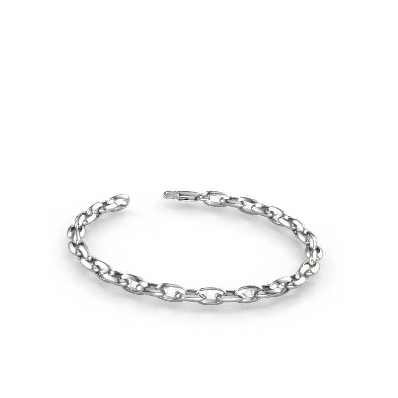 Imagen de Pulsera Oval link 1 6.0 Sólido - 585 oro blanco