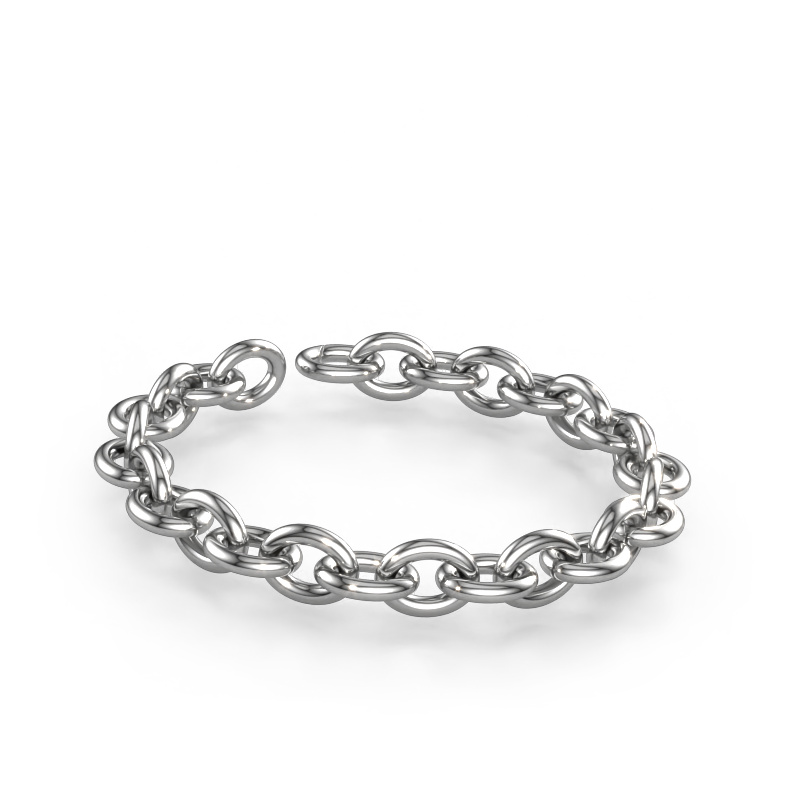 Image of Bracelet Oval link 3 13.0 Solid - 585 white gold