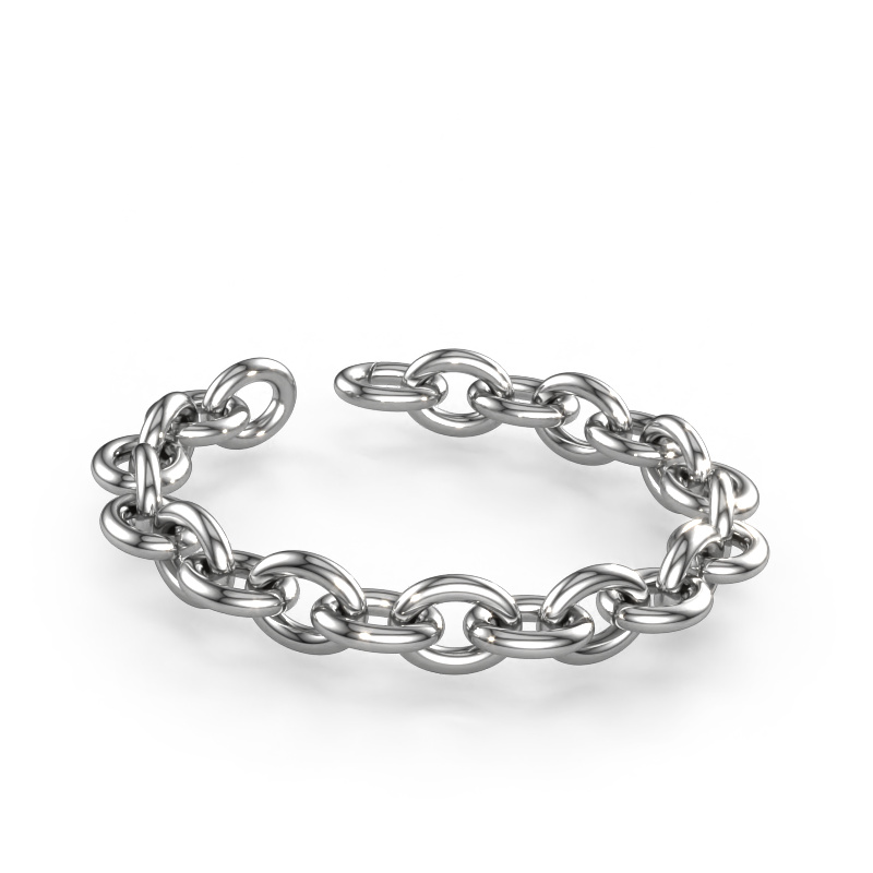 Image of Bracelet Oval link 3 15.0 Solid - 585 white gold