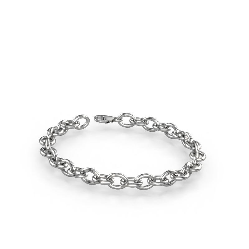 Image of Bracelet Oval link 3 9.0 Solid - 585 white gold