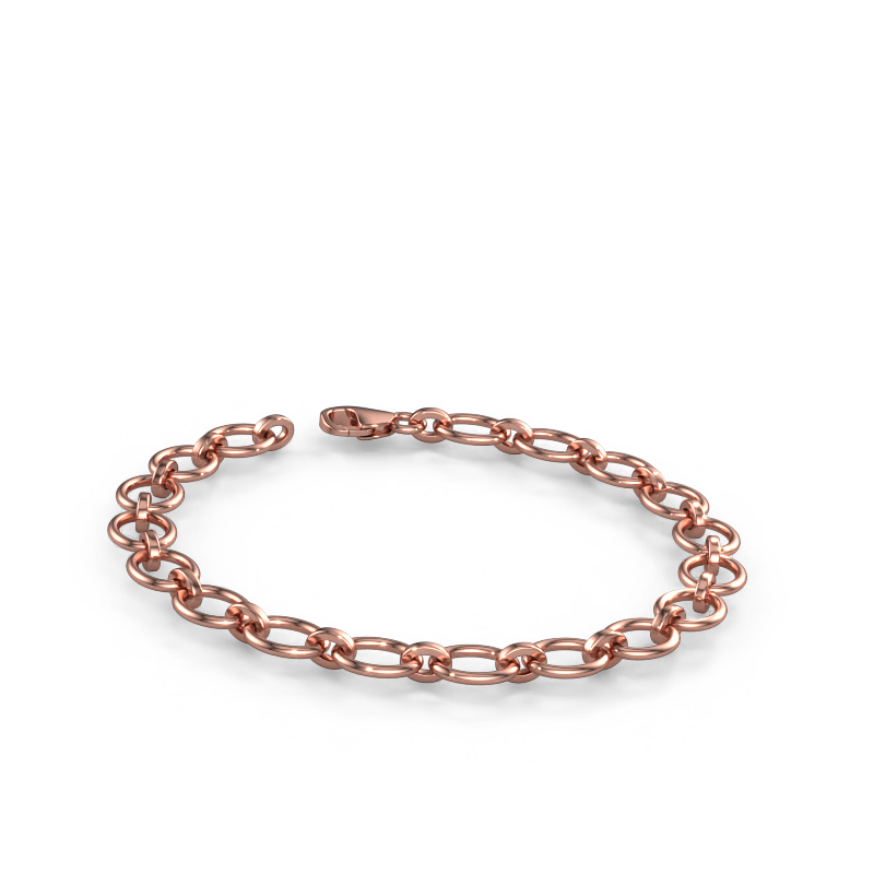 Image of Bracelet Oval link 4 10mm Solid - 585 rose gold