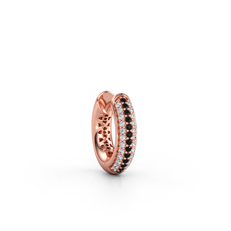 Immagine di Orecchino da uomo Owen 14mm 585 oro rosa Diamante nero 0.174 crt