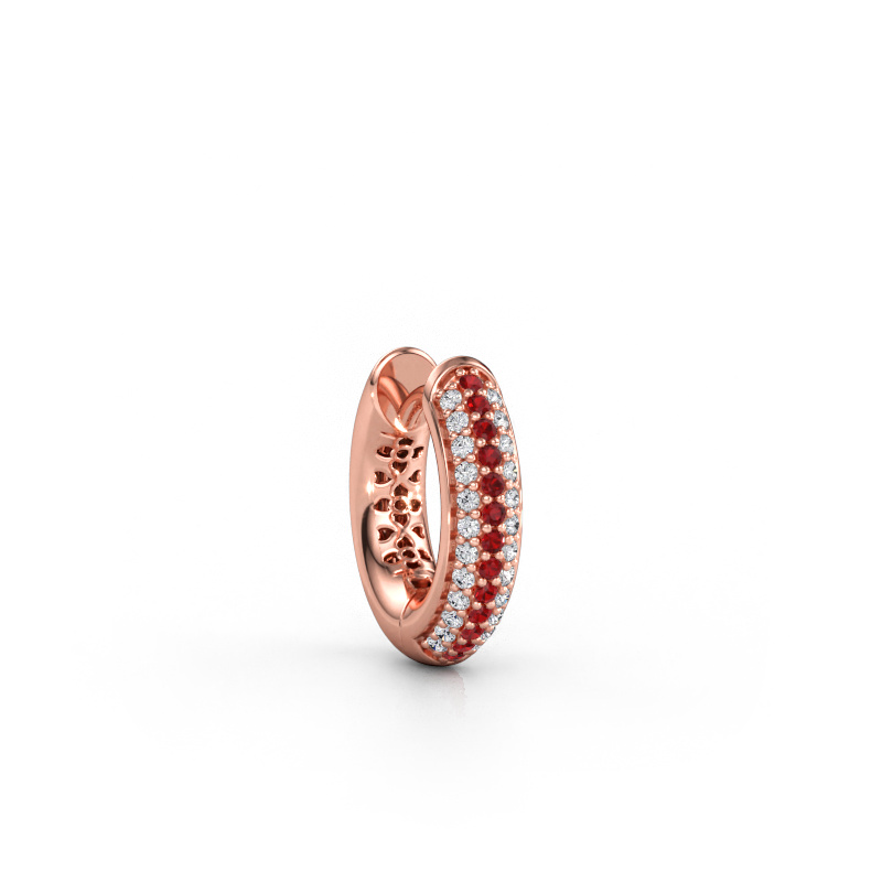 Immagine di Orecchino da uomo Owen 14mm 585 oro rosa Rubino 1 mm