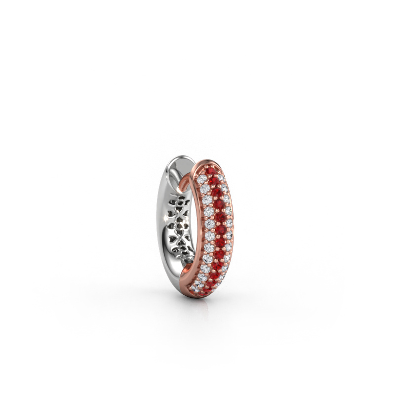 Image de Boucle d'oreille homme Owen 14mm 585 or rose Rubis 1 mm