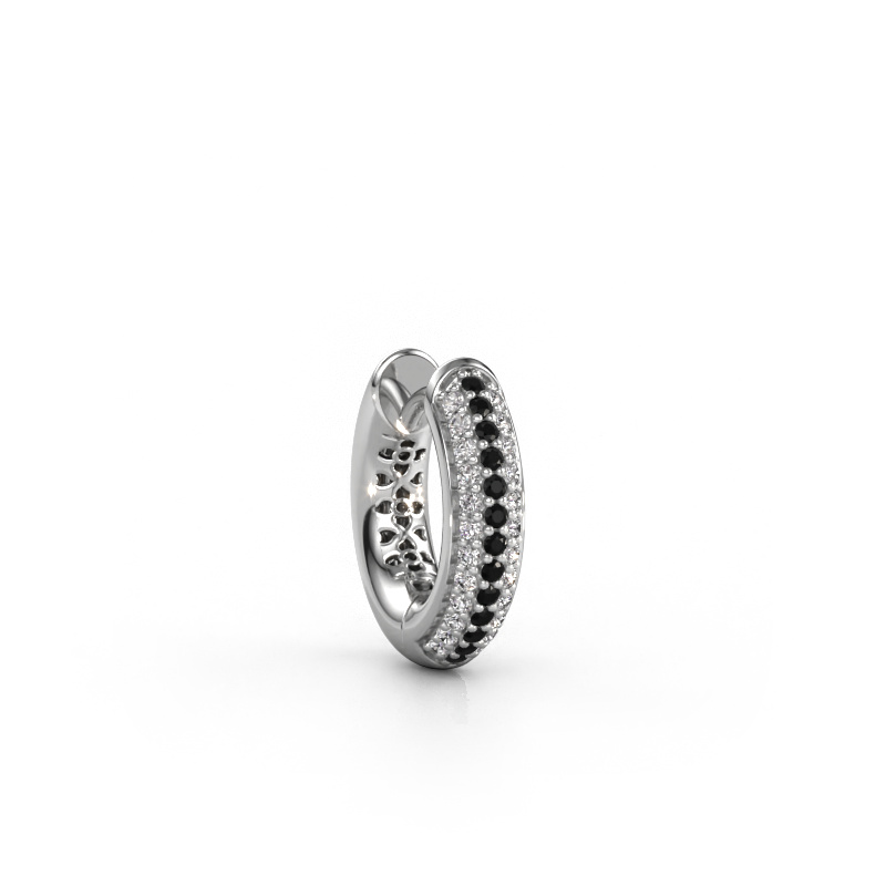 Bild von Männer Ohrstecker Owen 14mm 585 Weißgold Schwarz Diamant 0.174 crt