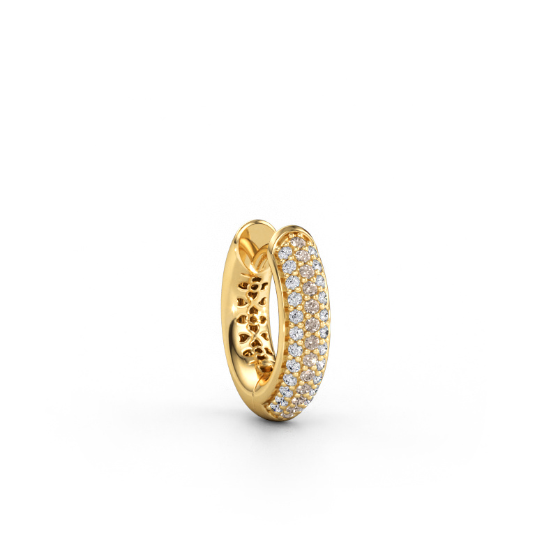 Immagine di Orecchino da uomo Owen 14mm 585 oro Diamante marrone 0.161 crt