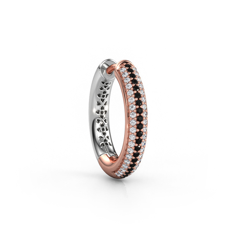 Bild von Herren Ohrstecker Owen 19mm 585 Roségold Schwarz Diamant 0.31 crt